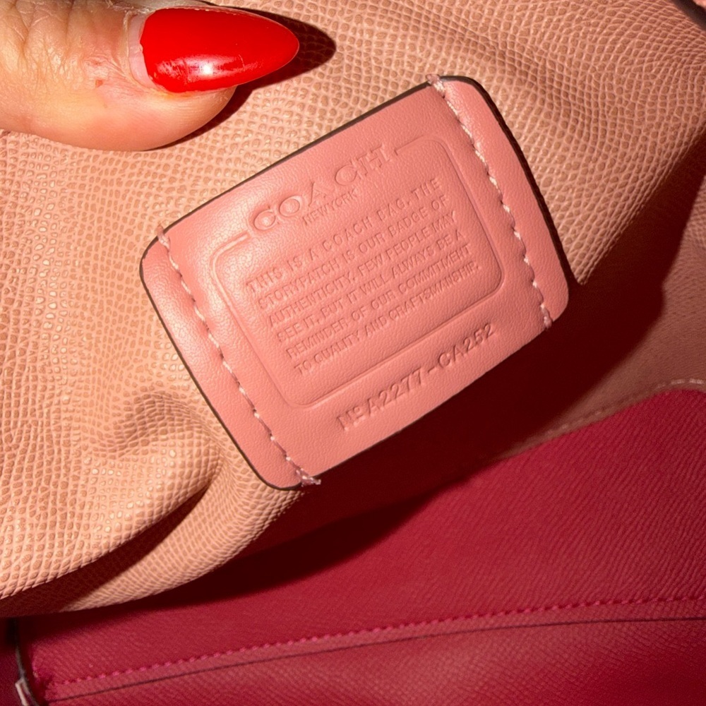Coach Tan and Pink Heart Shoulder Bag - Picture 3 of 4